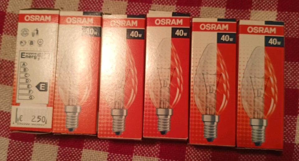 6x Osram Classic Kerzenform BW 40w 400lm - Lampe Glühbirne Licht in Hamburg