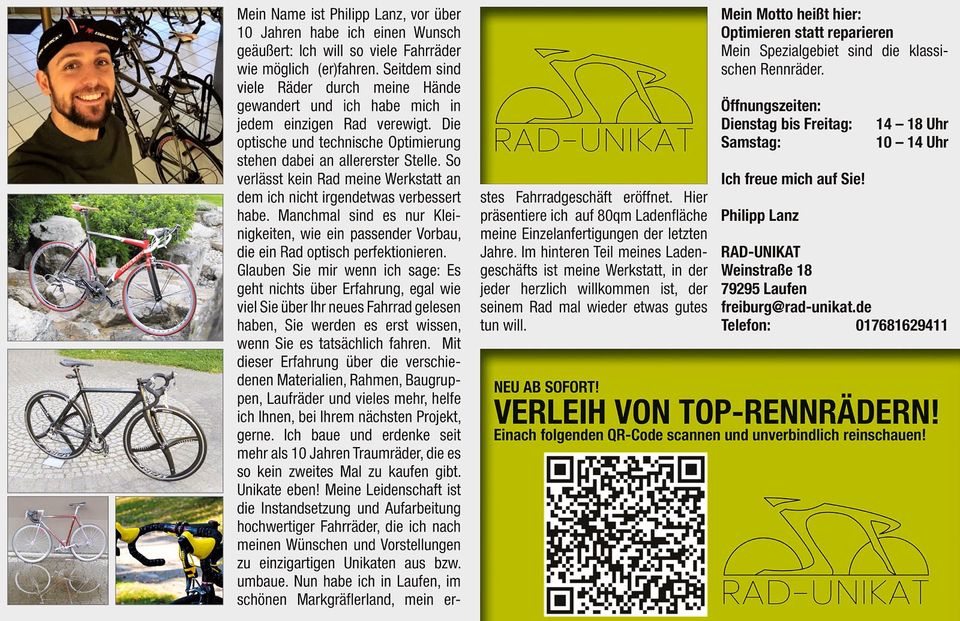 Trek 5200 OCLV Rennrad Mieten Campagnolo Gruppe R-Sys Laufradsatz in Sulzburg