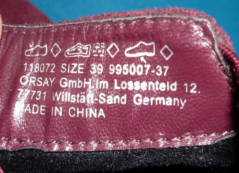 ORSAY – Damen Stiefeletten Schuhe– Gr. 39 – Bordeaux in Hamm