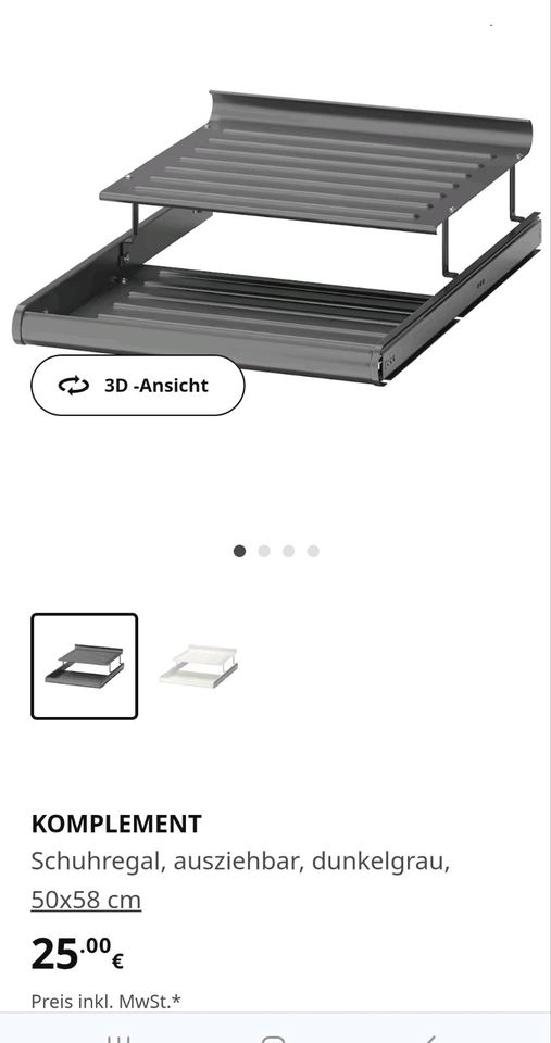 IKEA Komplement (Einsatz PAX) Schuhregal 50x58 grau in Chemnitz