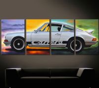 PORSCHE 911 CARRERA RS Titanium Leinwand Bild Malereistil Silber Nordrhein-Westfalen - Rüthen Vorschau