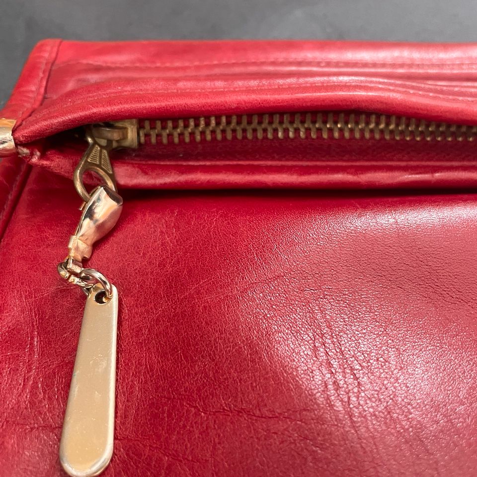 Original Vintage 50er|60er  - Rote Echtleder Clutch von Ita in Dortmund