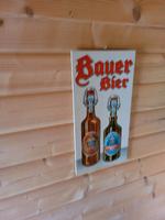 Altes orginales Hochglanzpappschild der Brauerei Bauer Leipzig Leipzig - Grünau-Mitte Vorschau