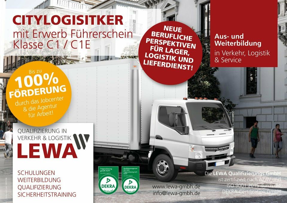 Gotha Weiterbildung City Logistiker + FÜHRERSCHEIN C1 / C1E [GTH] in Gotha