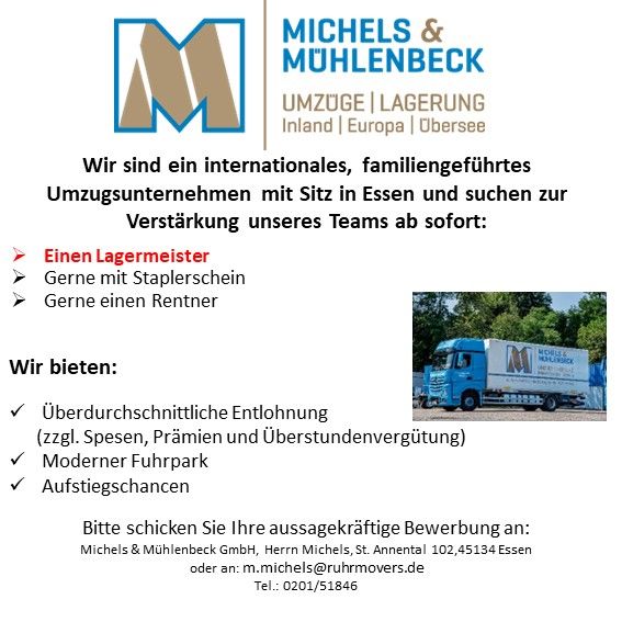 Lagermeister als Minijob in Essen