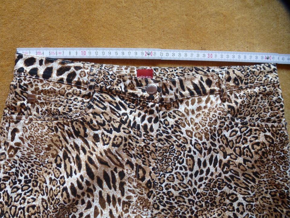 OLSEN Jeans Hose Leopard 42 L XL beige braun animal print in Guldental