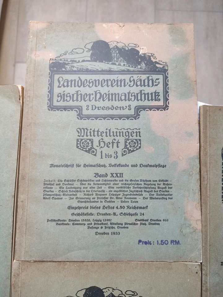 7x Hefte Landesverein Sächsischer Heimatschutz (1924-1937) in Bernsdorf