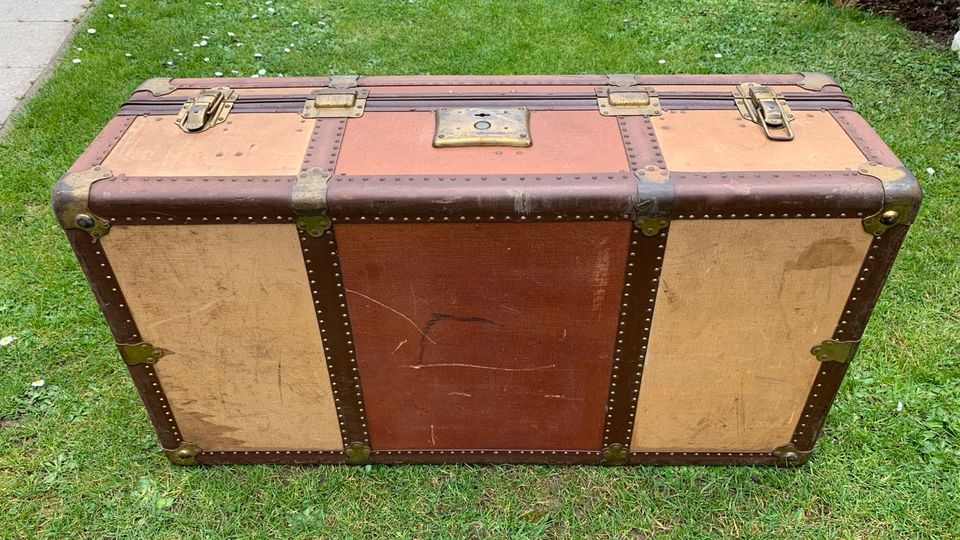 Koffer alt Reisekoffer Vintage Überseekoffer B101xH32xT52 cm in Düsseldorf