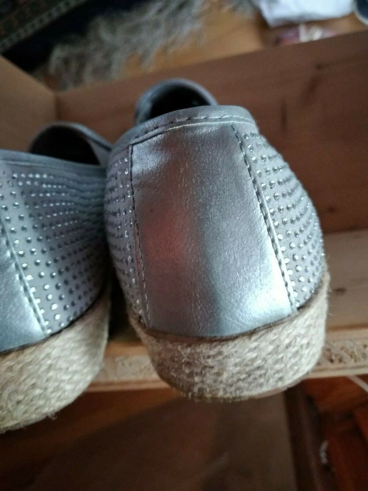 Venice Espadrilles Slipper Gr.41 Silber mit Strass! in Hamburg