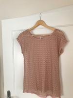Shirt Kurzarm Lace Ajour Bluse taupe nude Glitzer Cream M Baden-Württemberg - Mannheim Vorschau