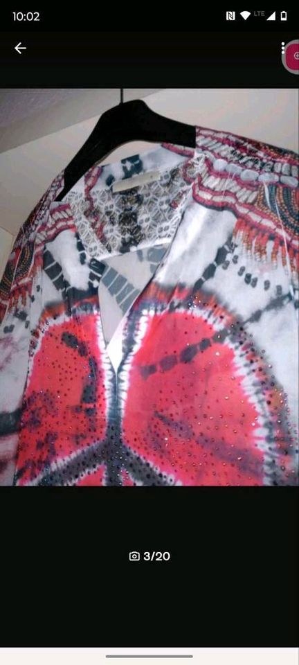 Tunika Bluse S Missy Peace Zeichen Pink Grau Transparent in Hamm