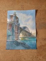 Aquarellbild A3 Brücke Wasser Niedersachsen - Peine Vorschau