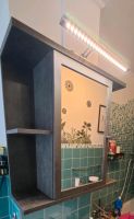 Badezimmer Möbel Set, Betonoptik, weiß Hochglanz, 3 tlg, Lampe Essen - Essen-Borbeck Vorschau