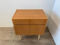 #A DDR Midcentury Beistelltisch Nachttisch 60er Holz Klappe Retro Sachsen - Burgstädt Vorschau