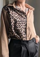 Bluse mit Kontrast Leoparden-Muster Niedersachsen - Vechelde Vorschau