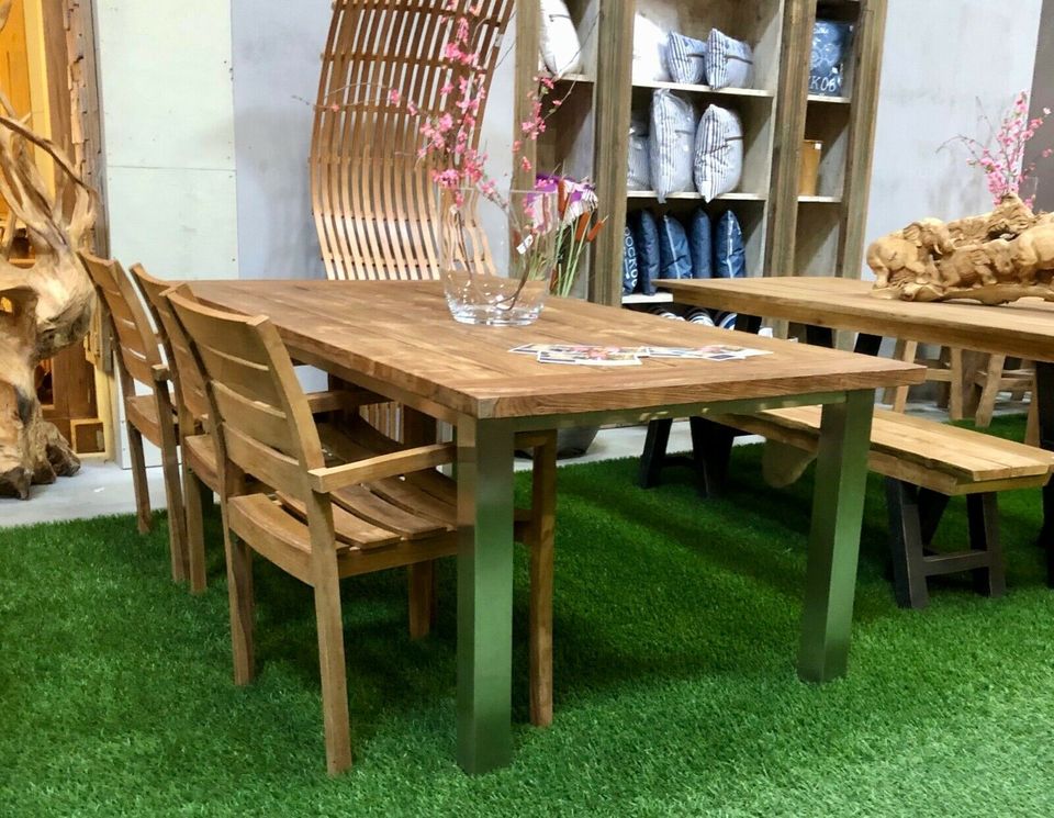 Teakholz Gartentisch mit Edelstahl Beinen Teak Tisch NEU 240 cm in Wermelskirchen