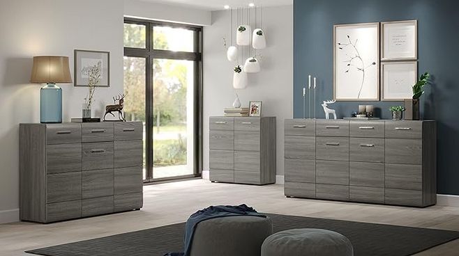 Kommode »Line« Rauch-Silber Schrank 3 Variationen NEU ab 59,- in Kassel