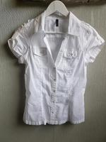 Damen Bluse weiß Gr.M Kurzarm Fishbone Niedersachsen - Wittmund Vorschau