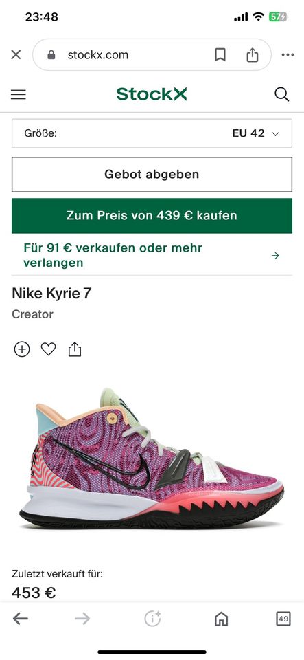 Nike Kyrie 7 Sold Out Sneaker NEU 42 Air Force Max in Berlin