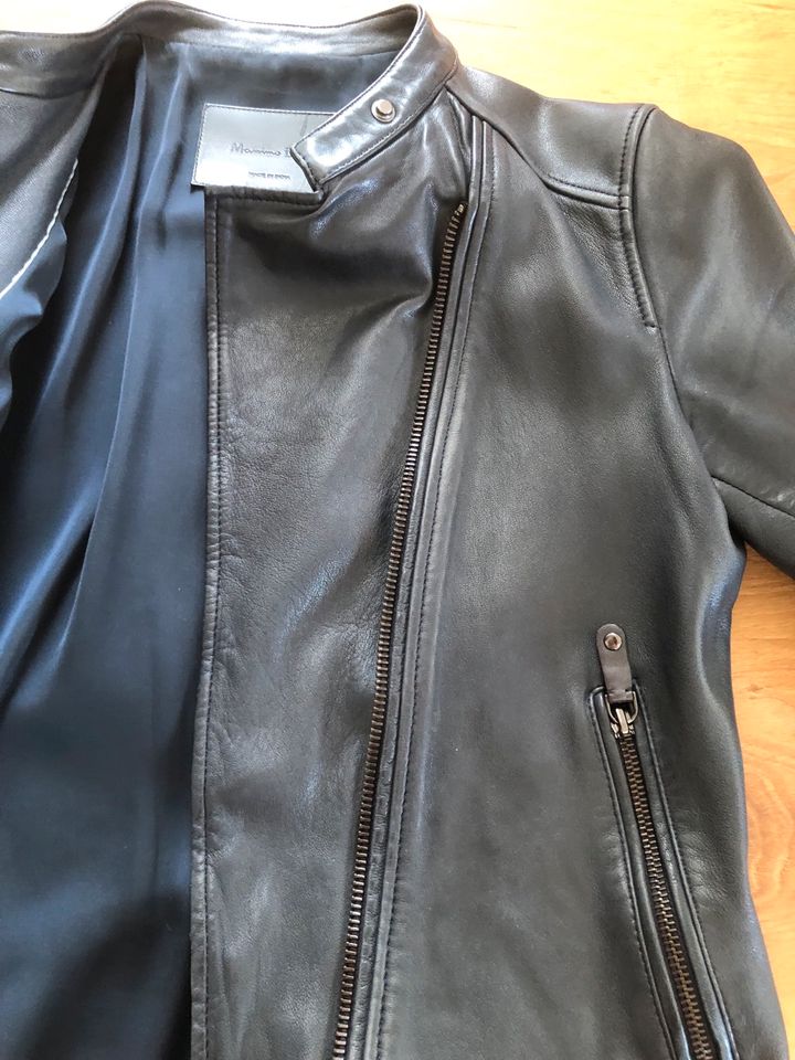 Massimo Dutti Lederjacke Blau Gr. S in Heide