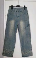 Baggy Jeans Flammen Wide Leg Stickerei Gr. S M 28 29 Bayern - Heilsbronn Vorschau