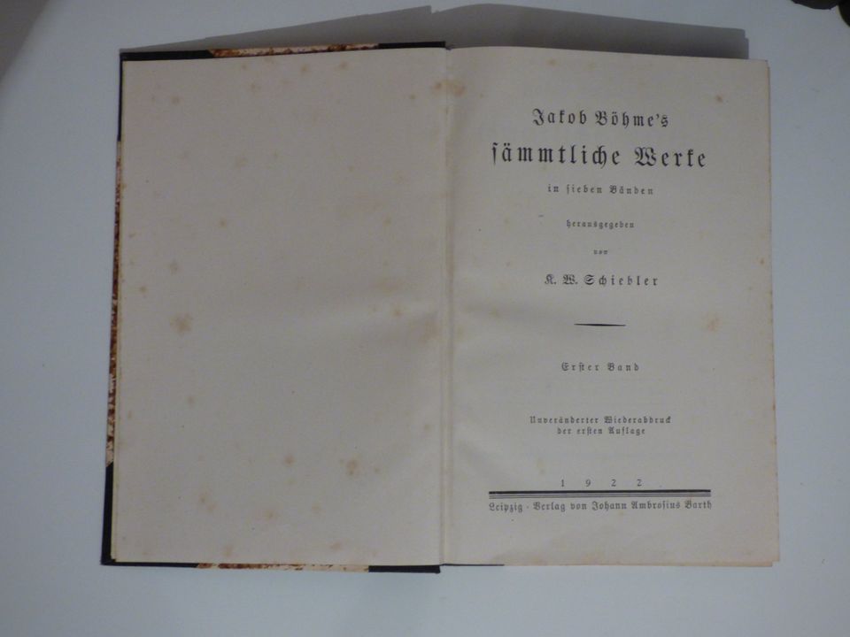 Jakob Böhme's Sämmtliche Werke in 7 Bänden, Schiebler K.W. 1922 in Nordstrand