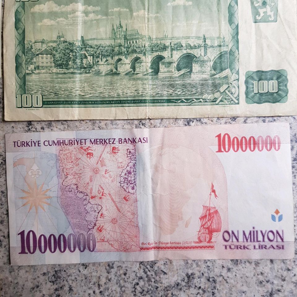 Geldschein Banknoten Türkei Polen CSR CSSR Lira Zloty in Plau am See