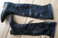 Designer Overkneestiefel Echtleder Gr. 38 schwarz mit Stickerei Brandenburg - Königs Wusterhausen Vorschau