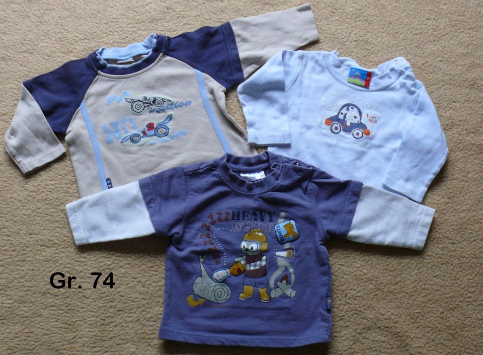 3 Langarm Shirts (Topolino u.a.) Gr. 74 in Bad Hersfeld