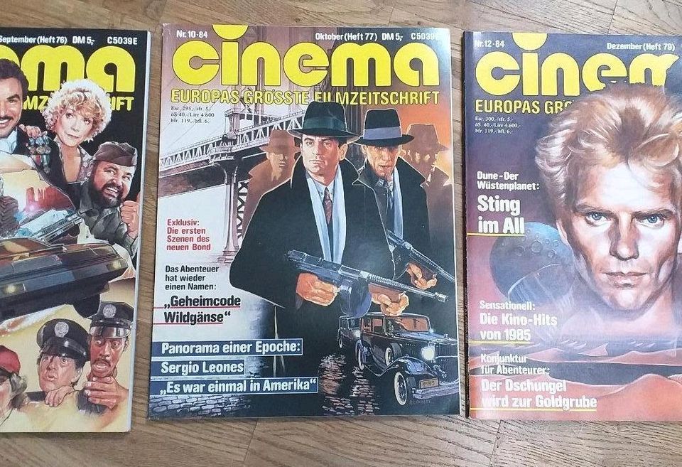 25 Filmzeitschrift cinema 1984, 1985, 1986 in Essen