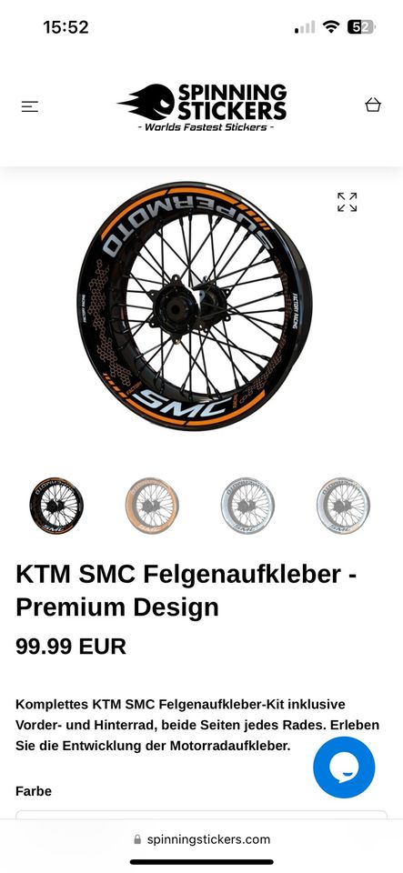 KTM SMC  Felgenaufkleber in Inzigkofen