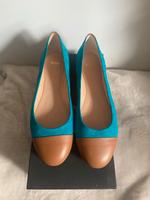 Neu Hugo Boss Ballerina Braun Blau Gr. 38 Leder Velourleder West - Nied Vorschau