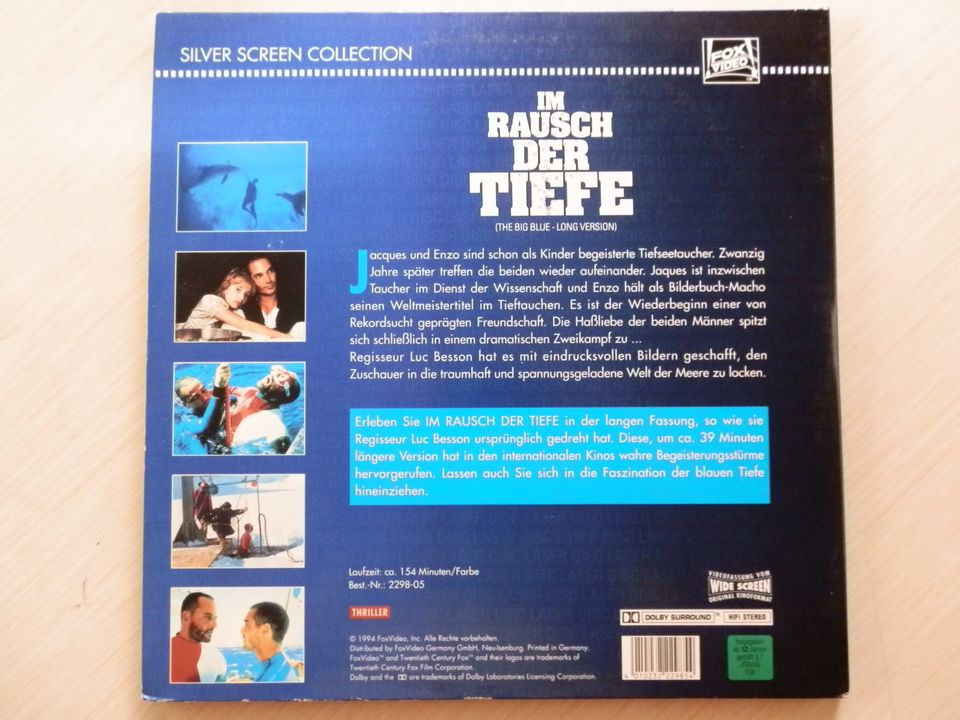 Laserdisc | Im Rausch der Tiefe | Jean Reno Luc Besson Fox Video in Hamburg