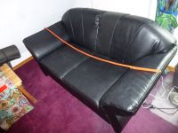 2-er Sofa Zweiercouch,Zweisitzer Couch, mit Sessel, Leder,schwarz Nordrhein-Westfalen - Neuenrade Vorschau