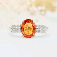 20937 Ring orangener Topas Diamanten 375 9 KT weiß Gold Baden-Württemberg - Donaueschingen Vorschau