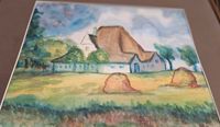 BILD Aquarell Hallig Langeness oder Hooge & ROTER HAUBARG Nordfriesland - Husum Vorschau