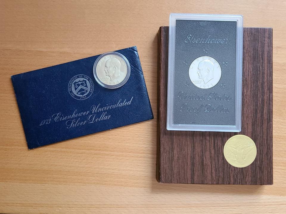 USA US Silber Dollar Eisenhower 1973 Mondlandung UNC Proof PP in Emmering