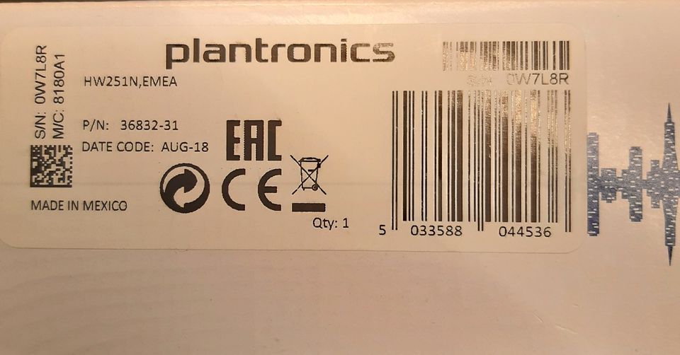 Platronics SupraPlus HW251N Headset, neu, noisecanceling in Hamburg