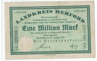 Landkreis Herford 1 Millionen Mark Kreissparkasse 10.8.1923 Wandsbek - Hamburg Eilbek Vorschau
