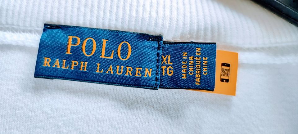 POLO RALPH LAUREN Fleece Pullover Gr.XL weiß mit Reißverschluß in Bremen