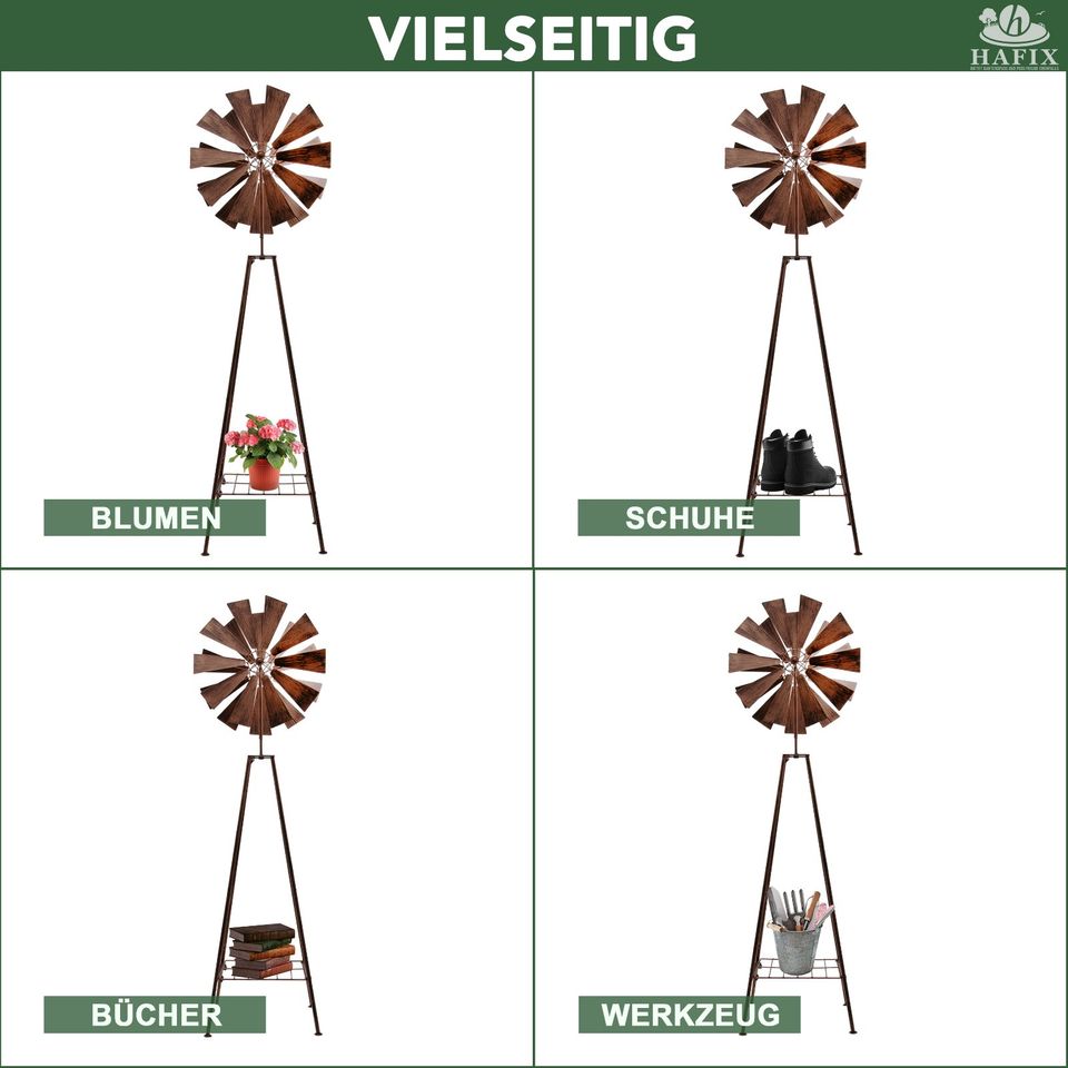 XL Windrad - Pflanzenmühle – Windspiel Metall Höhe 120cm Garten in Duisburg