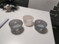 Teelicht-Gläser Weihnachten 3 Stück grau weiß mit Stern Nordrhein-Westfalen - Bocholt Vorschau