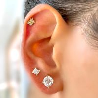 Schmetterling Helix/Tragus Piercing aus 14 kt Gold mit Zirkonia Baden-Württemberg - Leimen Vorschau