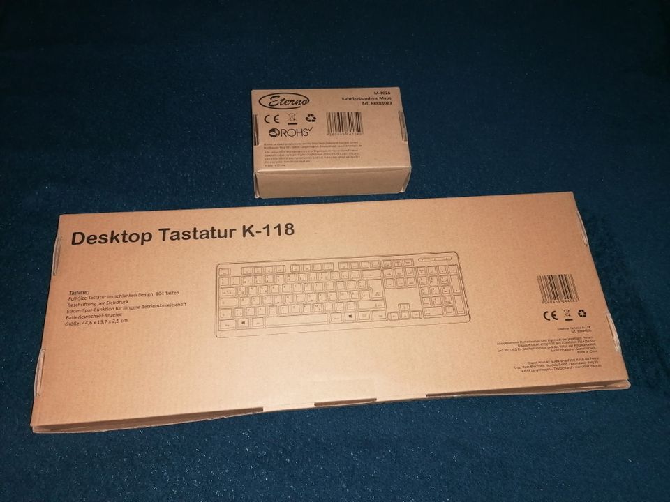 Computer Tastatur + Maus / Schwarz / K 118 / Neu + OVP in Halle