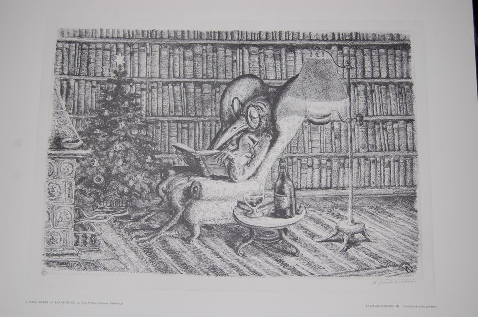 A.Paul Weber, Oh Tannenbaum Lithographie/Origin-Faksimile, limit. in Meldorf