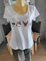 T-Shirt neu weiss mit Hundeund Katzen Applikation L Rundhals Rheinland-Pfalz - Bad Kreuznach Vorschau