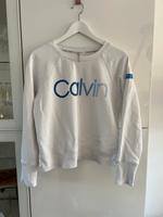 Calvin Klein Sweatshirt weiß mit blauem Logo S 36 Hannover - Ricklingen Vorschau