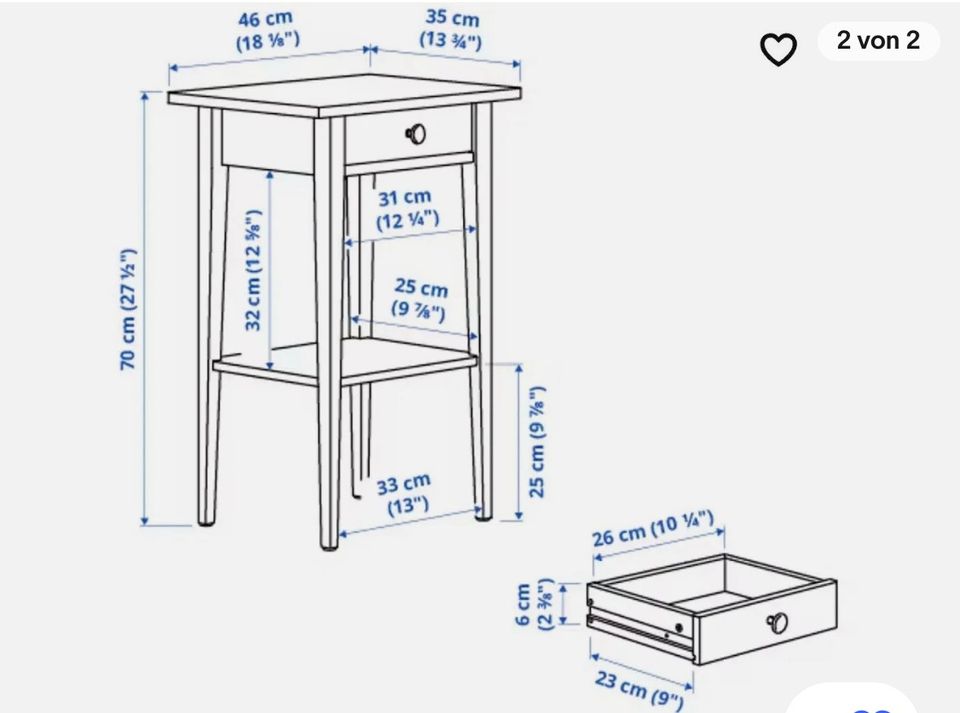 Nachttisch Schränkchen Bestelltisch IKEA HEMNES in Essen