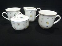 Porzellan Ingres Weiss Streublumen Tasse/Zuckerdose/Milchkännchen Baden-Württemberg - Schwäbisch Gmünd Vorschau