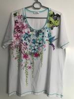T-Shirt Gr. L, weiß mit Blumen, Kolibri und Glitzersteinen, neu Bayern - Olching Vorschau